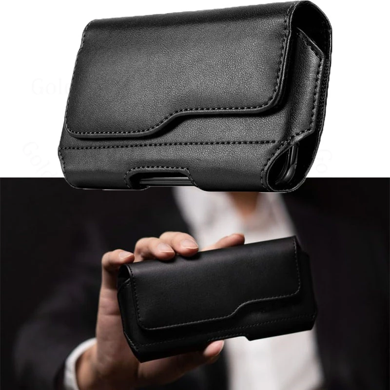

For ZTE Blade A56 A35e A76 Magnetic Flip Case Leather Phone Pouch Blade A53 Lite A35 A55 A75 A73 A34 A54 A51 Belt Loop Waist Bag