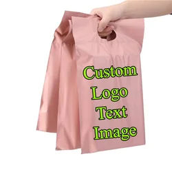 50PCS Portable Pink Tote Express Courier Pouches DIY Logo Self Adhesive Poly Envelope Clothing T-shirt Box Gifts Mailing Bags