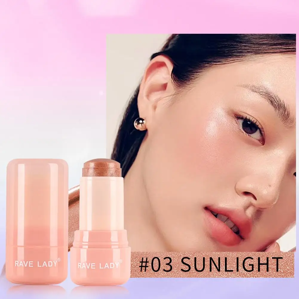 

Face Pearl Stone Highlighter Stick Contour Shading Stereoscopic Blush Skin Cosmetic Brightening Lasting Makeup Cheek Illumi E6T6