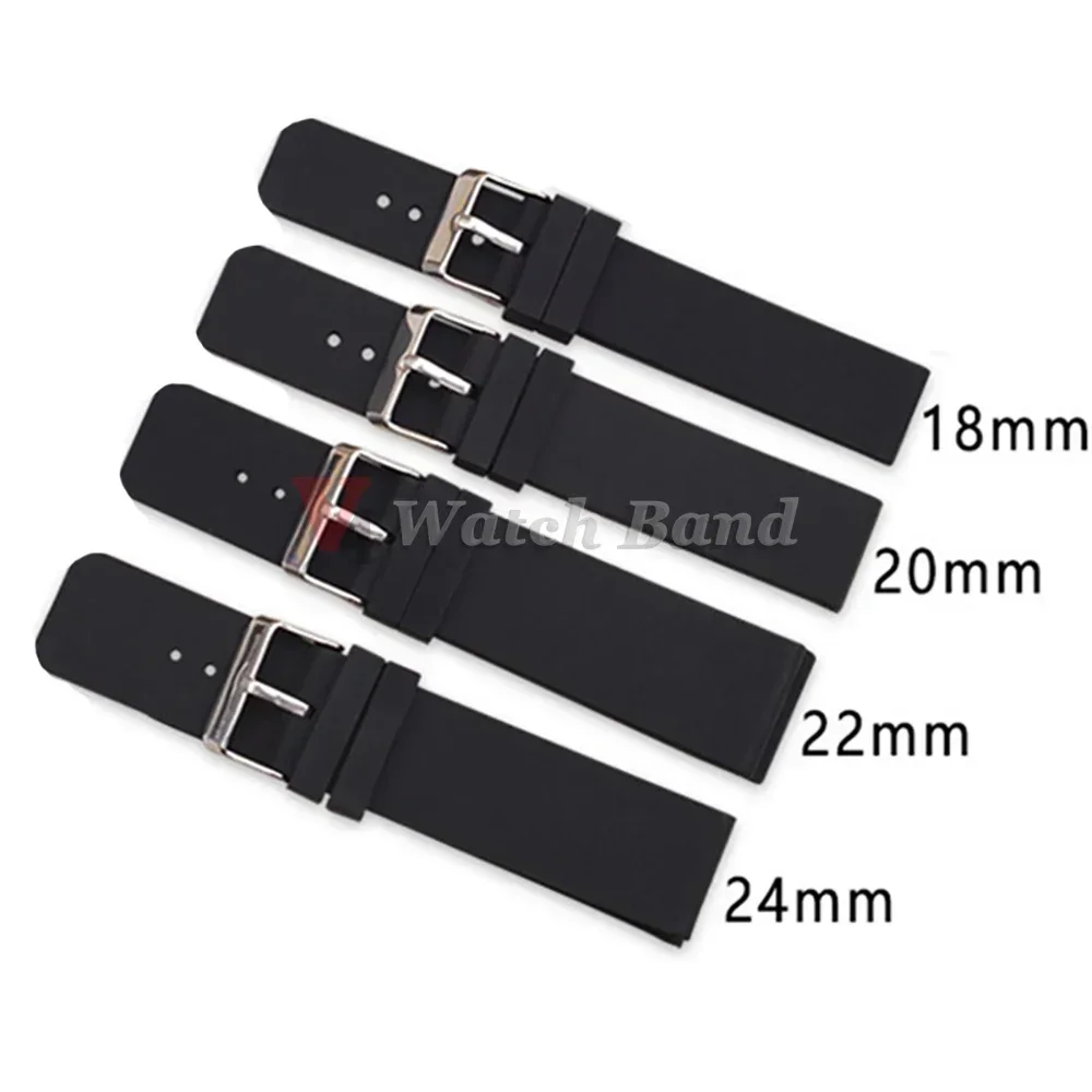 Silicone Watch Straps 18mm 20mm 22mm 24mm for Samsung Galaxy 3/4/5pro for Huawei Watch GT2/3 Bracelet Soft Rubber Band for Seiko