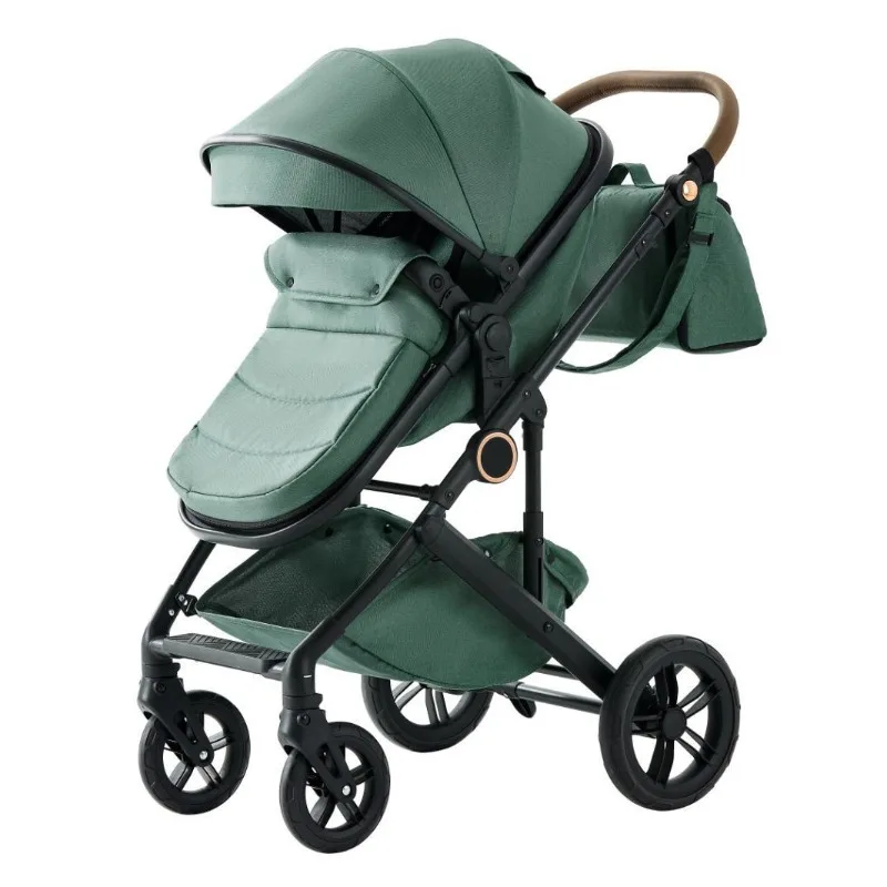 

high landscape four-wheel stroller can sit, lying, foldable, two-way lightweight foldable baby hand push