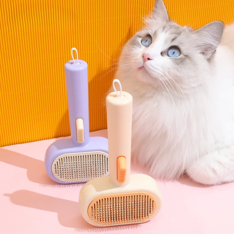 Cat Comb De-Floating Hair Cat Hair Comb Pet Double Sided De-Shedding Self-Cleaning Comb