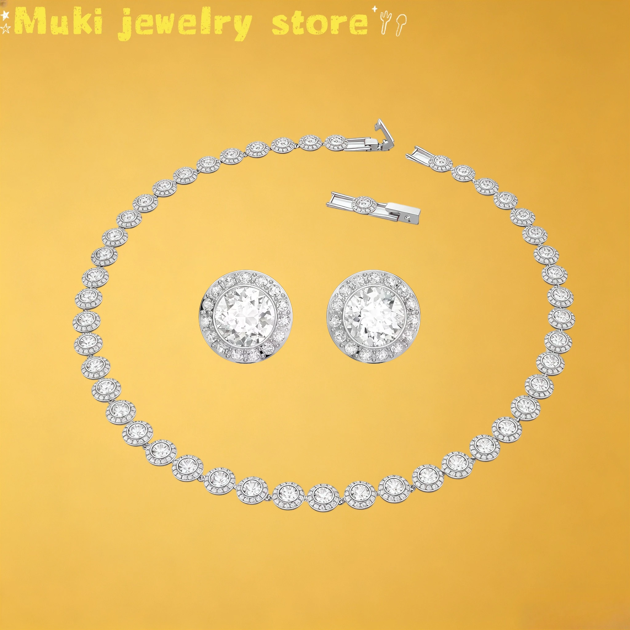 2026 Silver Round Necklace Bracelet Earring Set Daily Parties Workplace Commuting Versatile Holiday Gifts