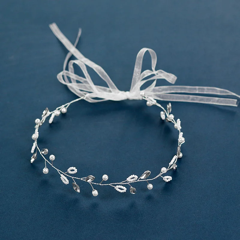Wedding Headbands For Women Bride Handmade Crystal Rhinestone Tiaras Silver Color Hairbands Hair Accessories Queen Headband Gift