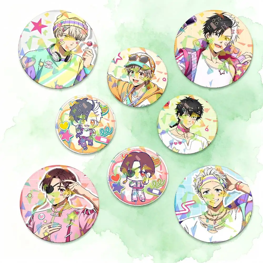 Anime Wind Breaker Round Badge Lapel Pins for Backpacks Briefcase Laser Brooch Clothes Gifts