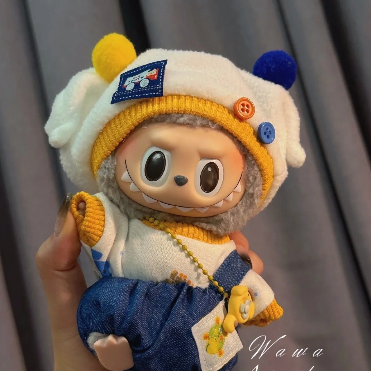 10cm Cotton Doll Labubu Pajama Suit Cute 10cm Cotton Doll Clothes Crawling Suit One-Piece Clothes Not Doll