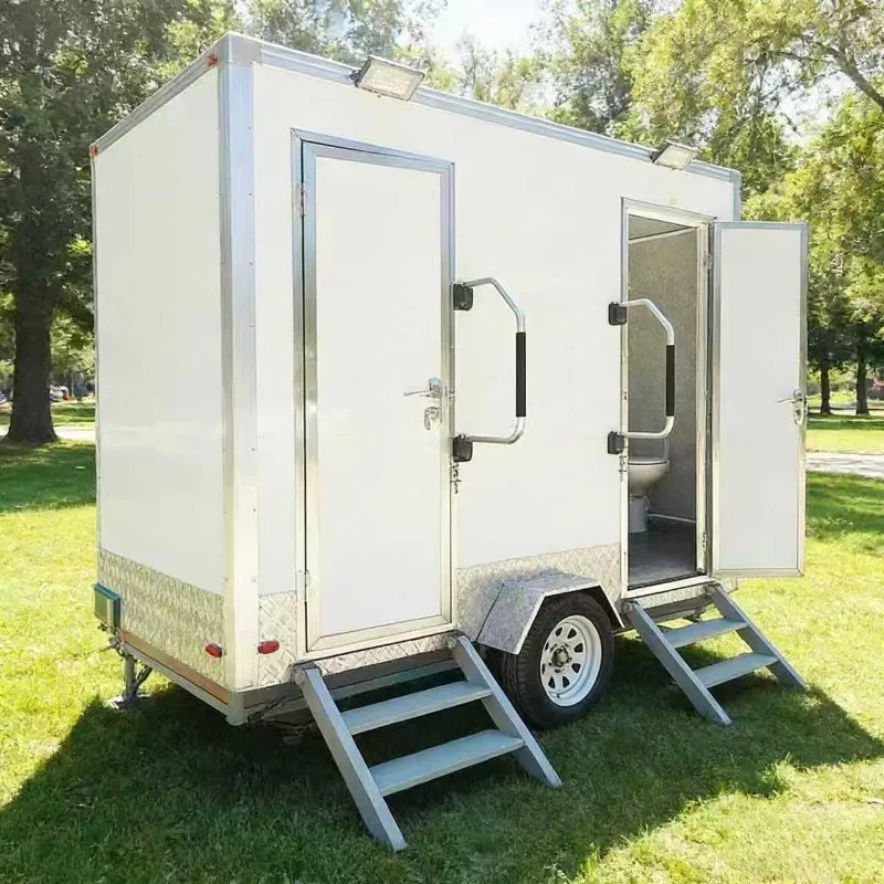 ADA Restroom Trailer Portable Toilet, Luxury Shower with Heating Air System, for Events Camping Film Locations
