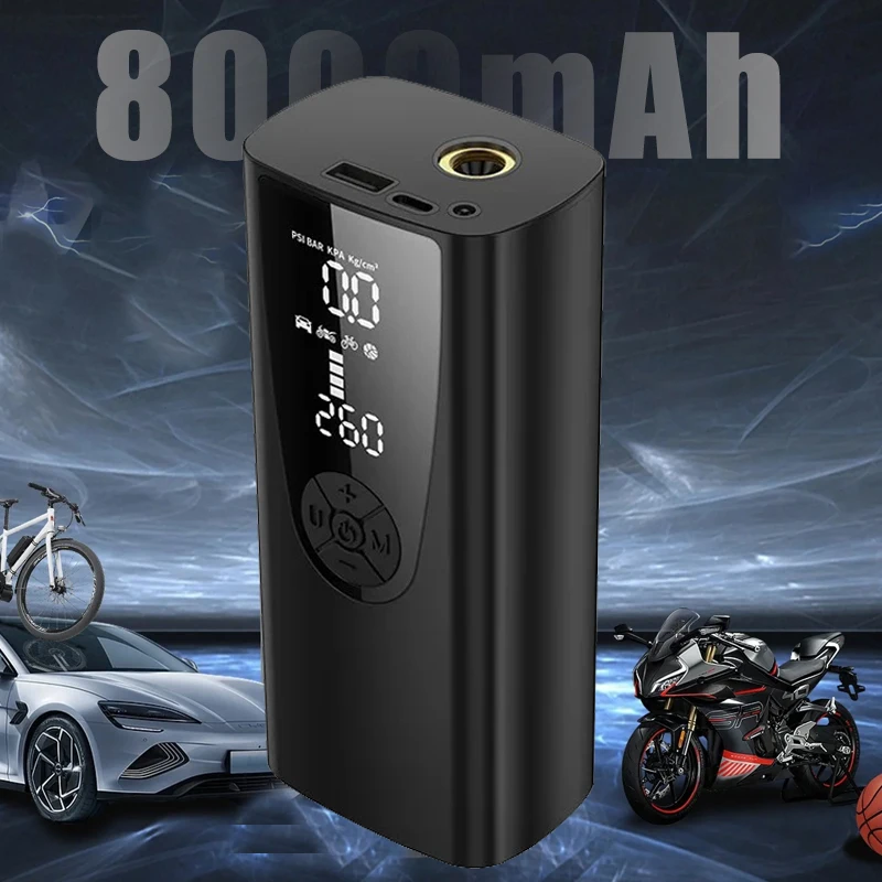 

8000mAh Portable Car Air Compressor 12V 150PSI Electric Cordless Tire Inflator Pump for Motorcycle Bicycle Boat AUTO Tyre Balls