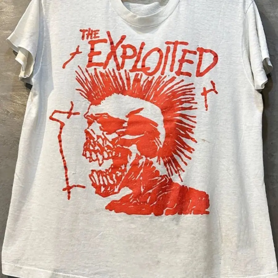 The Exploited Band Hardcore Punk Metal CEC Lazy Wind Camiseta de algodão pesado masculina e feminina de manga curta