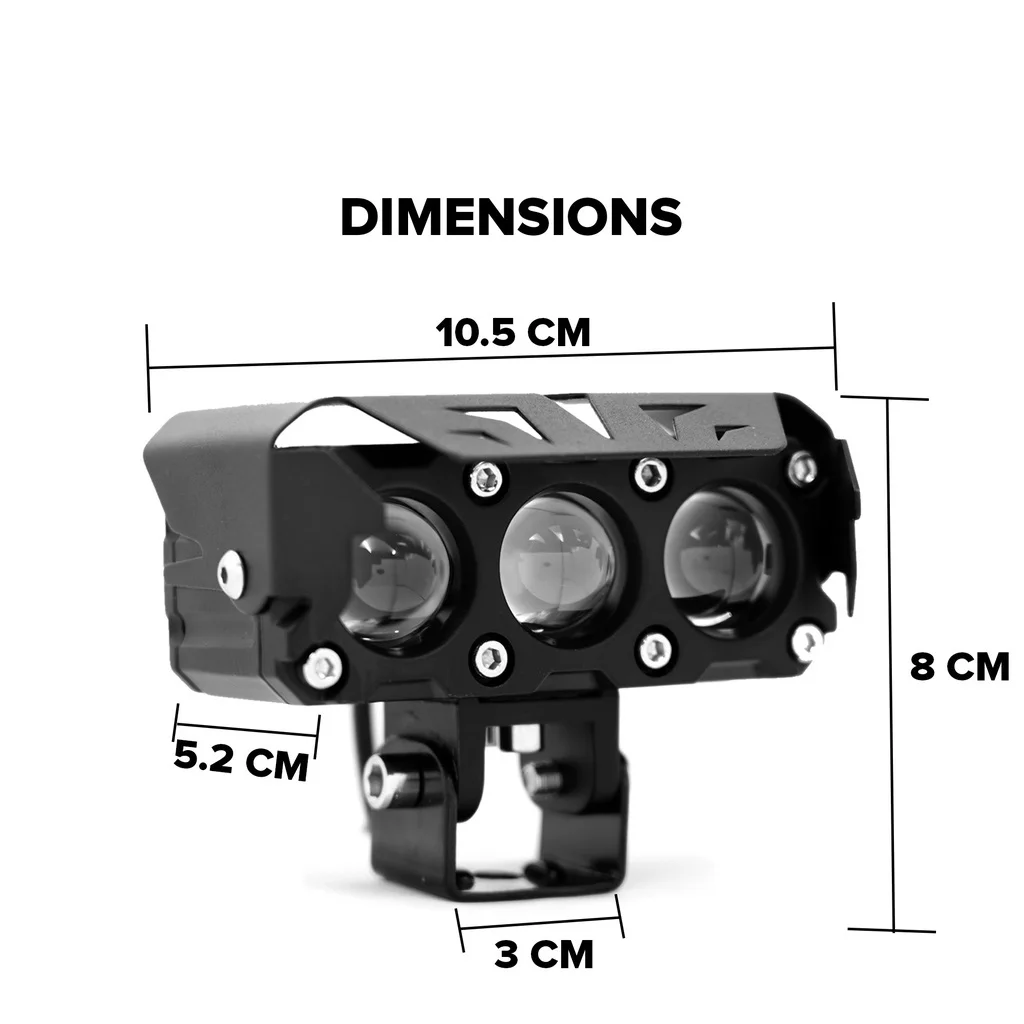 Motorcycle LED Spotlight Dual Color Hi/Low Beam Fog Lamps for Car Trucks SUV UTV 12V 24VMini Lens Headlight Driving Light