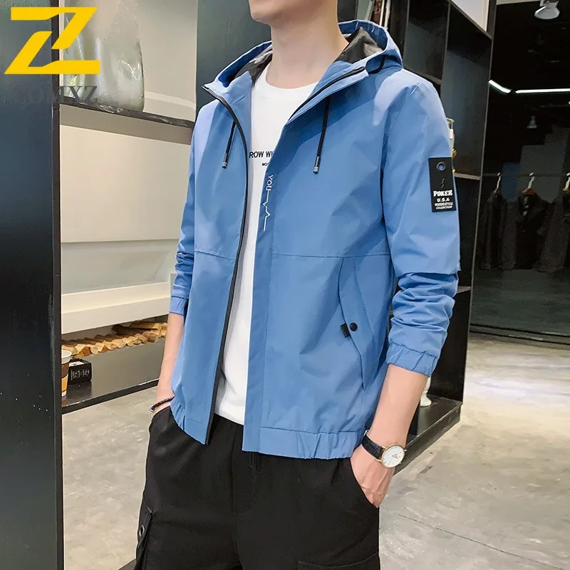 

COMXZ 2025 Men Jacket Fashion Hooded Jacket Outdoor Camping Windproof Coat American Style Casual Quality Lightweight Coat