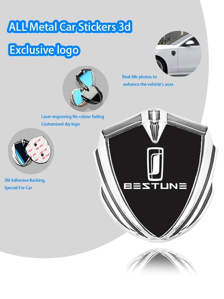 

For BYD BESTUNE 70s T77 Pro T99 T55 B70 E05 T90 T33 X40 Accessories Car Body Metal Shield Decorative Sticker Modification Emblem
