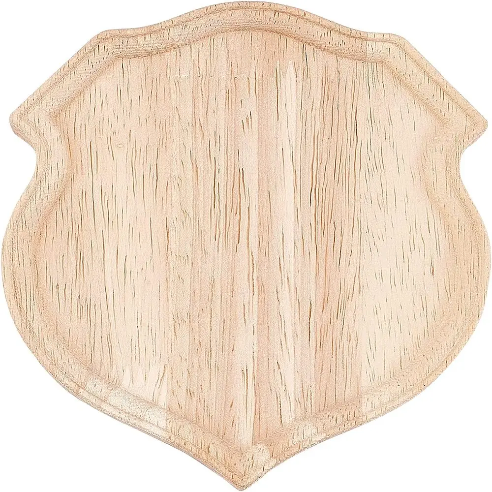 

Nature Wood Plaque Unfinished Wooden Plaque 12x15x1.8cm Shield Shape Wood Decoration Plaque Blank Wooden DIY Plaques