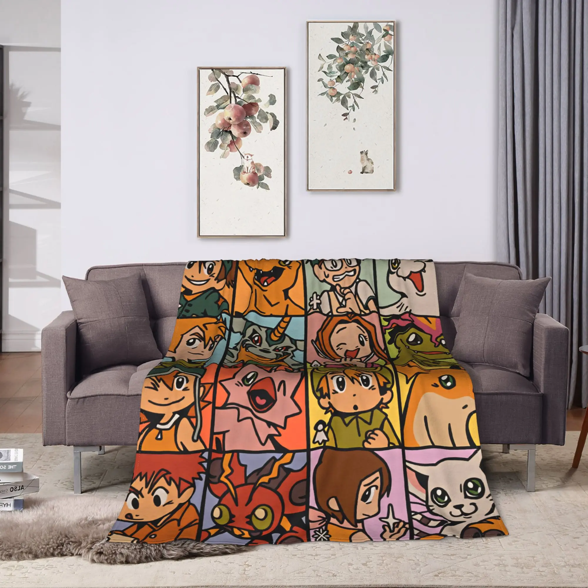 Digimons Blanket Quality Warm  Bedding Throws Winter Girls Boys Bedroom Pattern Bedspread