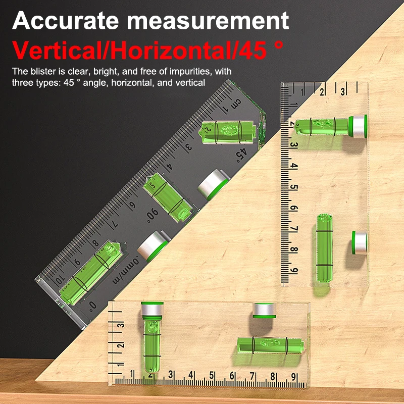 Mini rapporteur de niveau magnétique puissant en acrylique de haute précision, petit outil de nivellement, outils de mesure du niveau