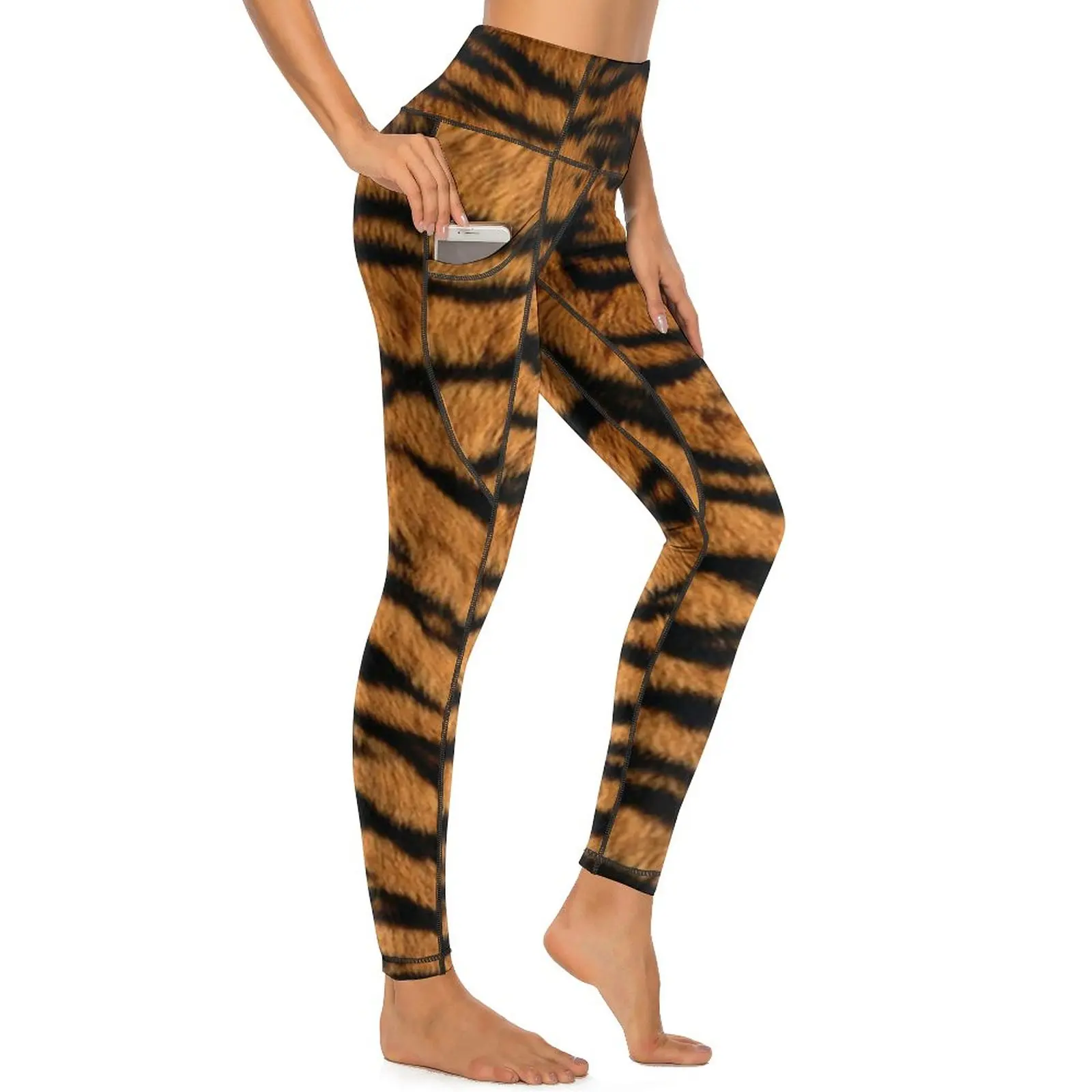 Unique Tiger Print Yoga Pants Sexy Wild Animal Fur Graphic Leggings Fitness Running Leggins Women Sweet Quick-Dry Sports Tights