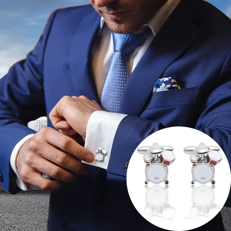 Gemelos de joyería delicada para hombre, gemelos redondos de cristal esmaltado para fiesta de boda, botones para puños de camisa francesa, regalo para novios 2025
