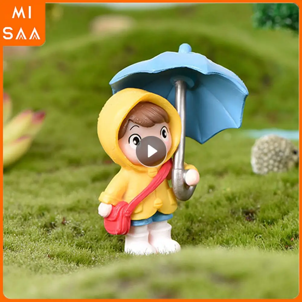 Girl Ornaments Unique Toy Room Toy On Demand Kids Toys Trend Micro Decoration Small Raincoat Umbrella Doll Desktop Decorations