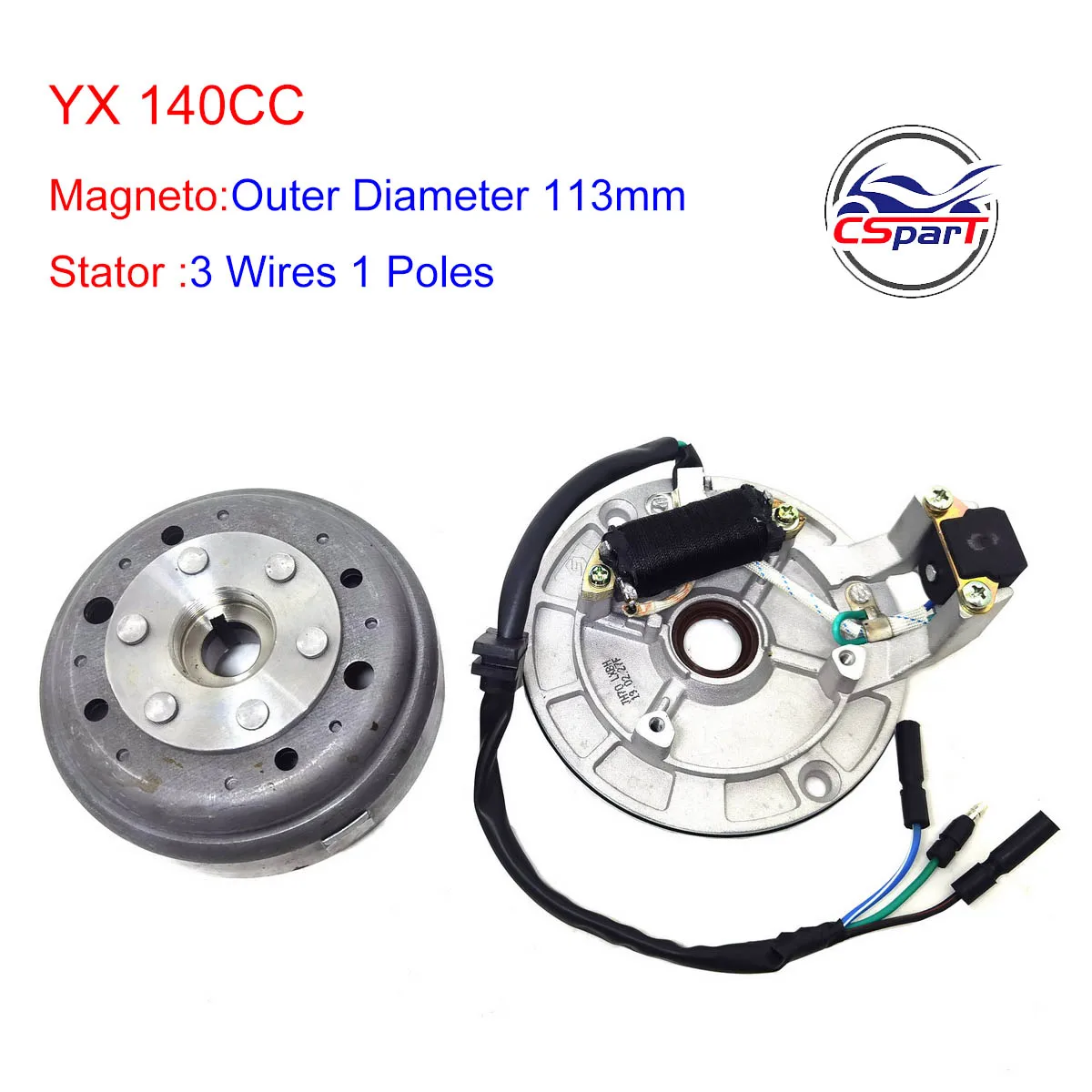 Magneto volante estator kit 1 pólo 3 fio yinxiang 140cc yx140 xmotos kaya apollo sujeira pit bicicleta peças