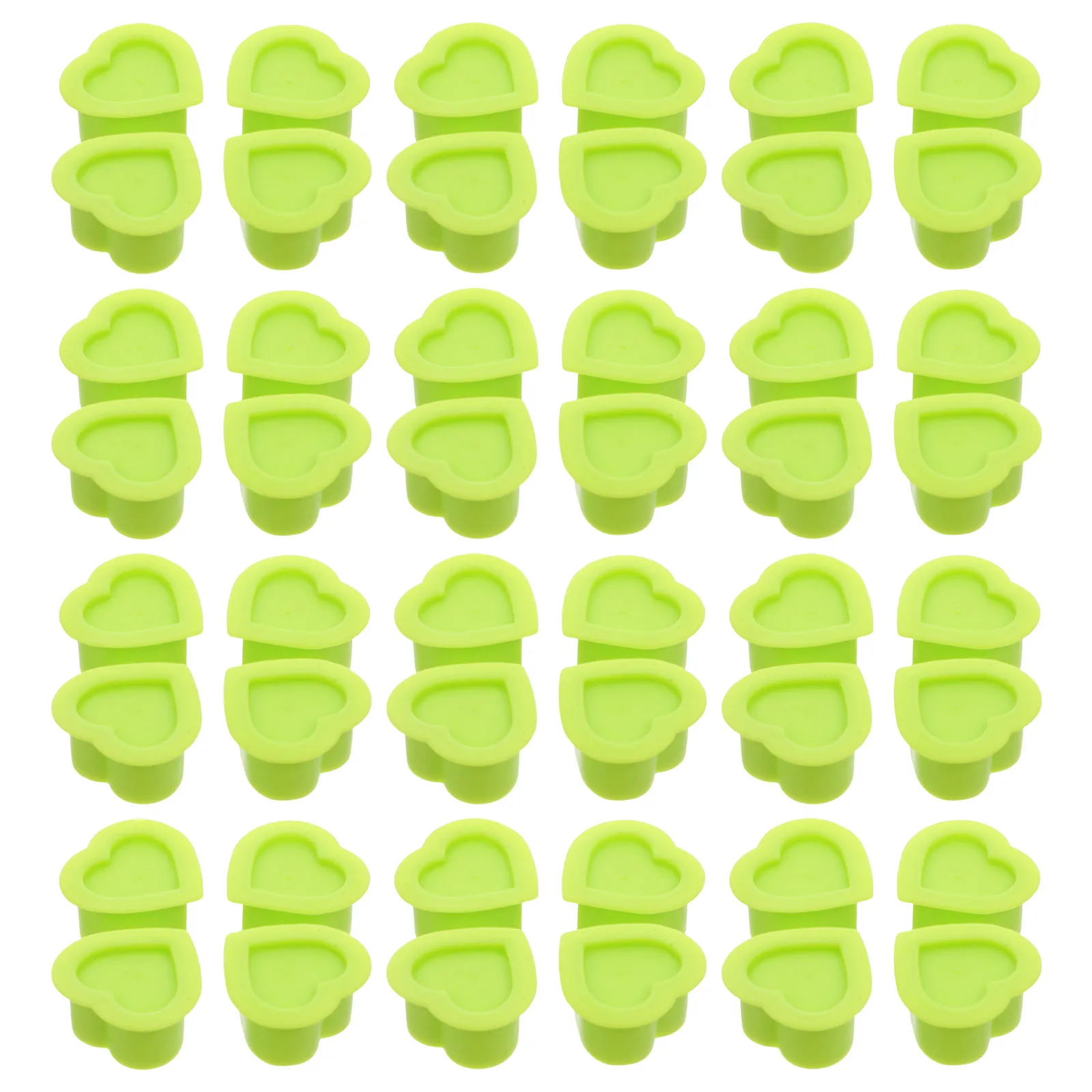

100 Pcs Ink Cups for Tattooing with Base Pigment Tattoos Caps Supplies Light Green Heart