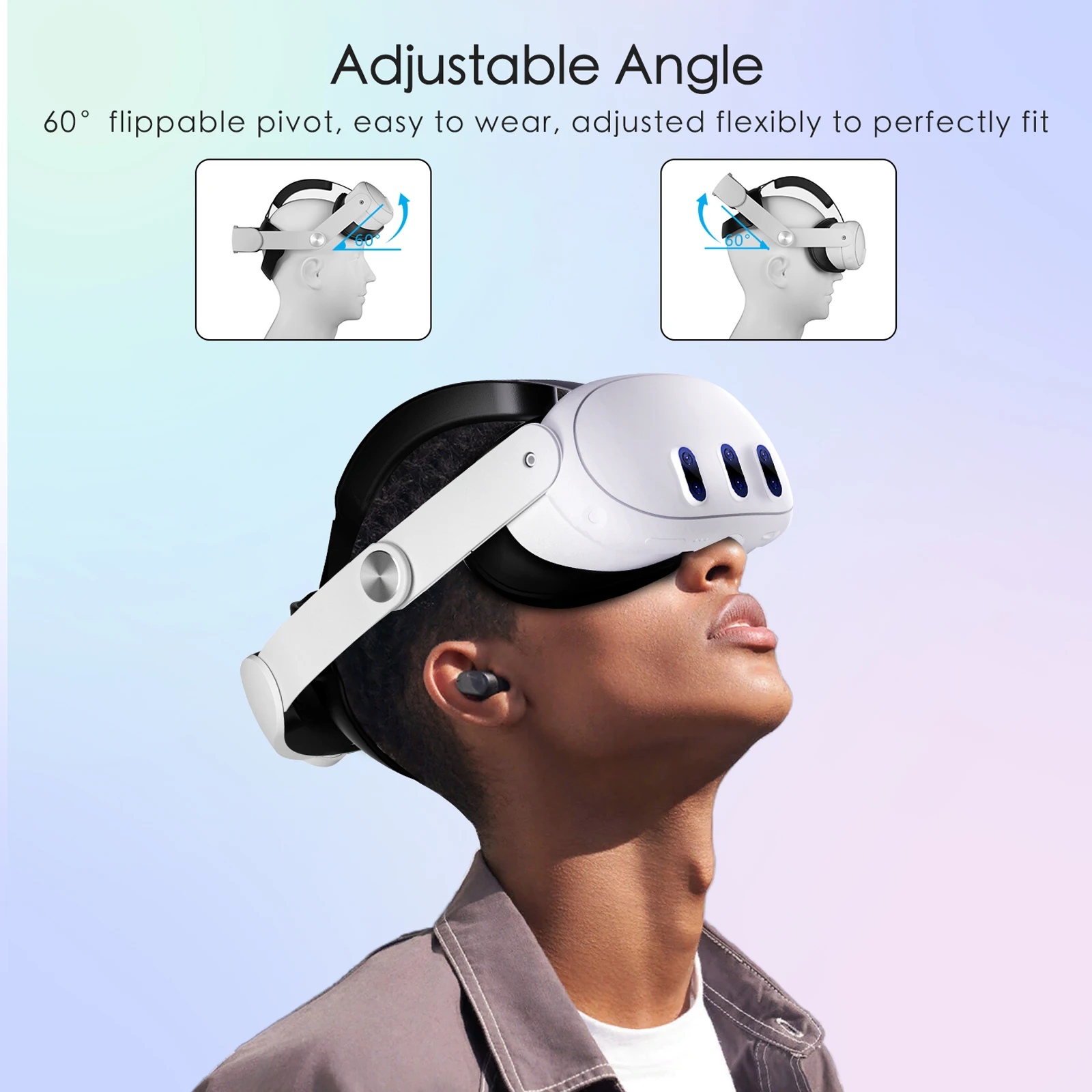 Kopfband mit 10000-mAh-Akku für Meta Quest 2/Quest 3/3S VR-Headset, Elite-Ersatzband für verbesserten Tragekomfort, 15/18-W-Schnellladung. – Detail 7