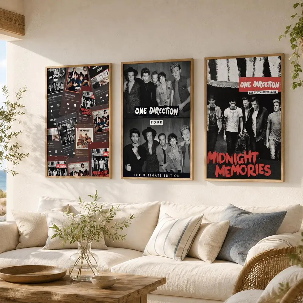 One D-Directions Band Painting Calligraphy Canvas Poster Art for Bedroom Living Room Home Decor Decals Gift HD Wall Decoration