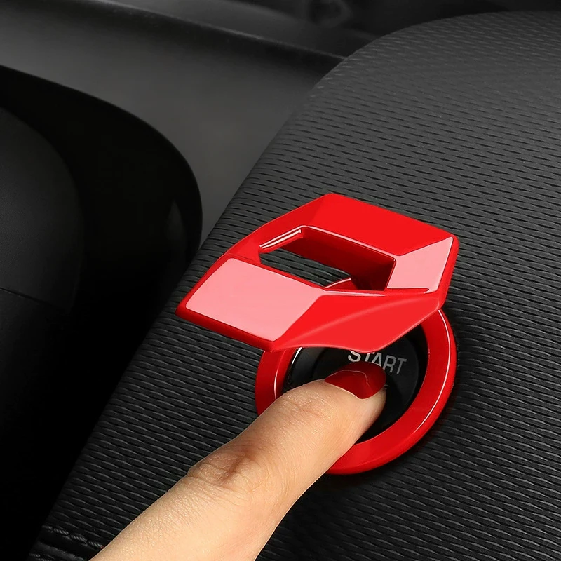 Osłona przycisku uruchamiania silnika samochodu, nakładka ochronna na przycisk zapłonu, akcesoria dekoracyjne do wnętrza samochodu.