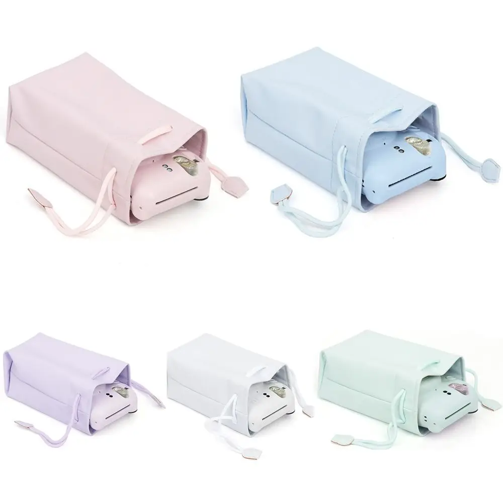 PU Drawstring Bag Portable Waterproof Storage Case Universal Colorful for Instax Mini 12/11/9/8/90/EVO/Liplay