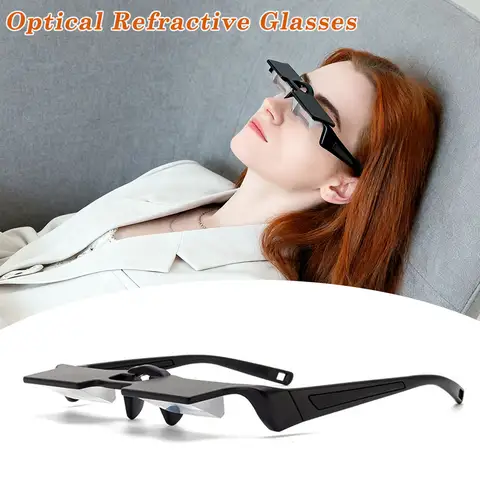 Horizontal Lazy Refractive Glasses HD Reading Glasses 90° Viewing Angle for Watching Phone/TV/Book （Gen 6）