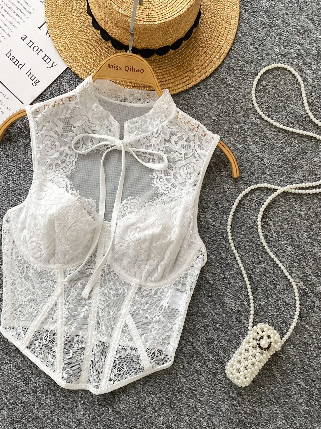 Sexy kanten crop top uitgehold gordel svel slim fit vest voor jonge vrouwen woon-werkverkeer sle normale lengte overhead sluiting