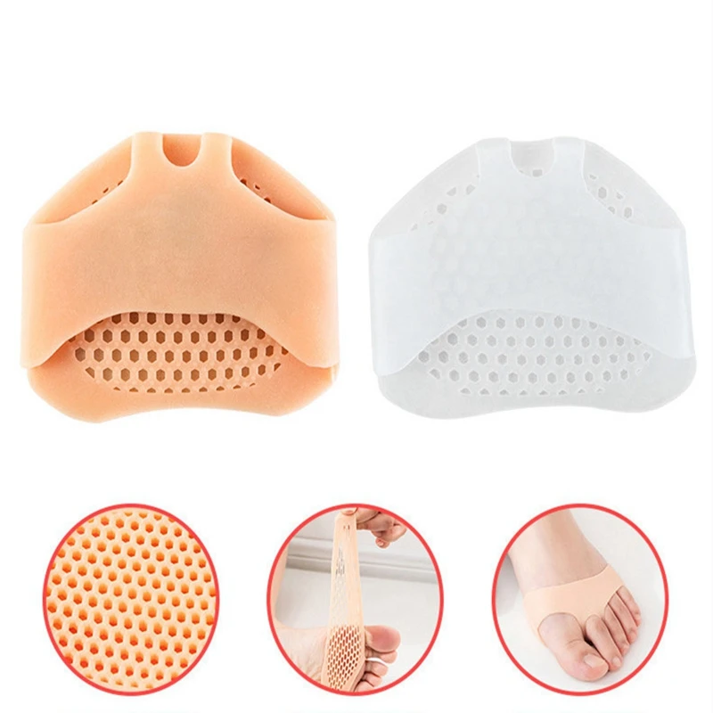 Almohadillas de silicona para antepié para mujer, almohadillas transpirables para el cuidado de los pies, almohadilla para medio zapato, accesorios