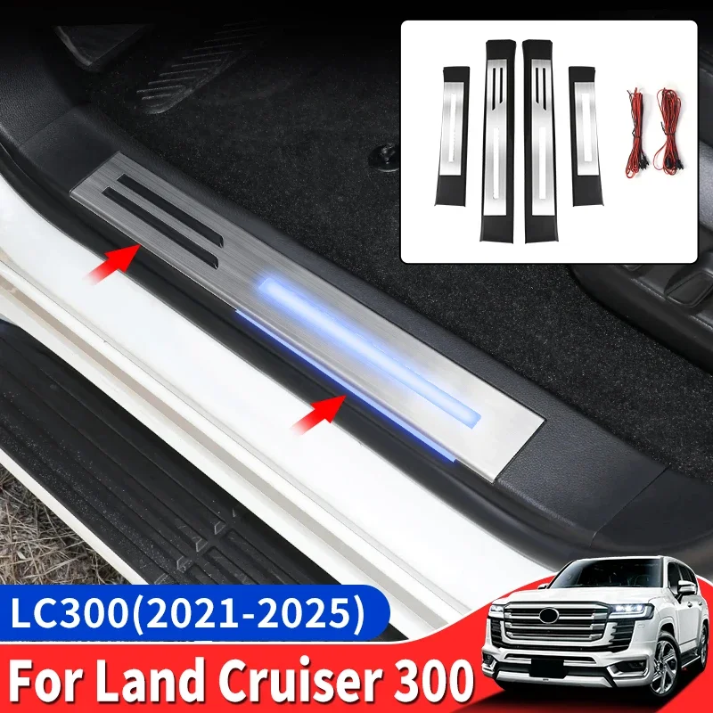 

For 2021-2025 Toyota Land Cruiser 300 LED Door Sill Panel Replacement Part lc300 Interior Modification Accessories Welcome Pedal