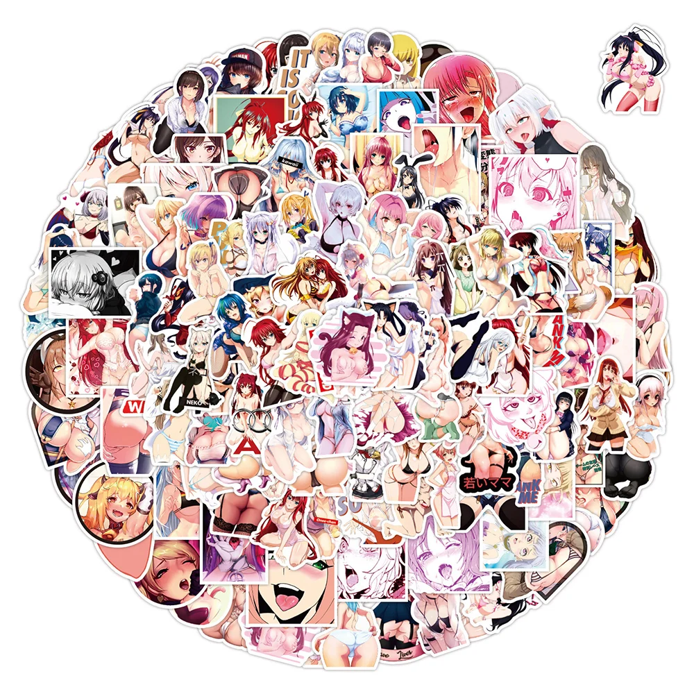 10/30/50/100/150pcs Sexy Girls Anime Stickers Waifu Hentai Stickers Laptop Skateboard Car Luggage Motorcycle Waterproof Decals