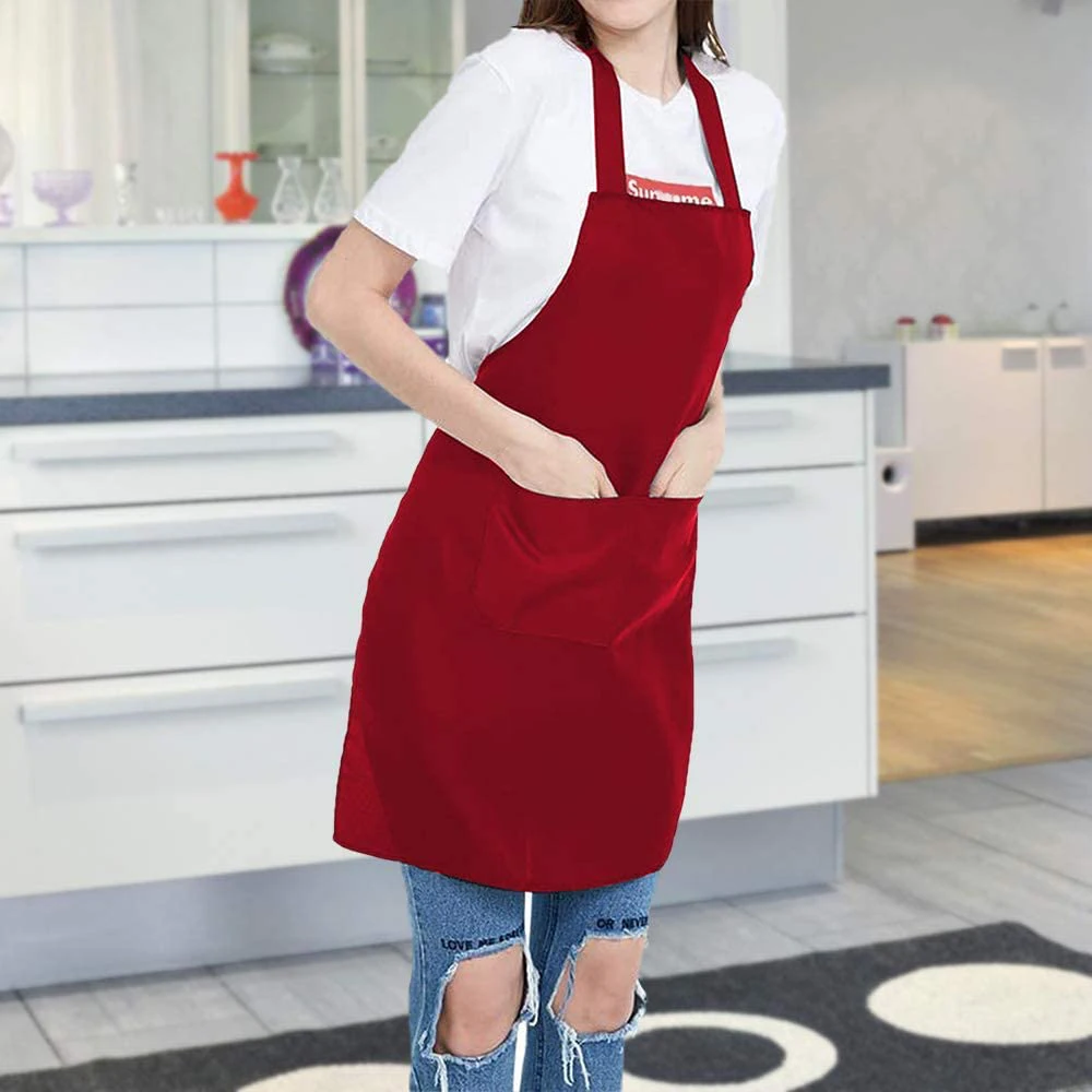 Apron With Pocket Sleeveless Apron Bib for Women Men Household Cooking Baking BBQ Kitchen Restaurant