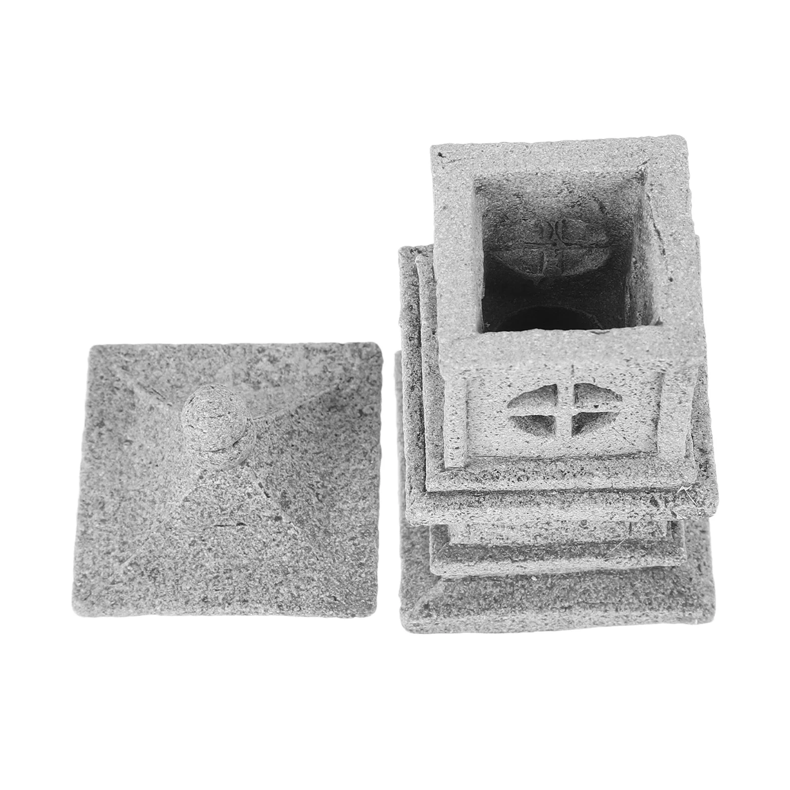 تمثال فانوس حجر مصغر معبد الحجر الرملي زن حديقة بونساي المشهد الصغير ديكور خارجي ضوء حبة إدراج