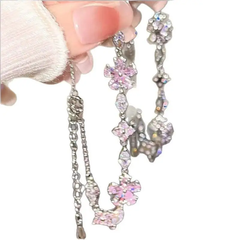Adjustable Fashion Crystal Bracelet Dainty Sparkling Beads for Girls School Wear Friends Gathering Party