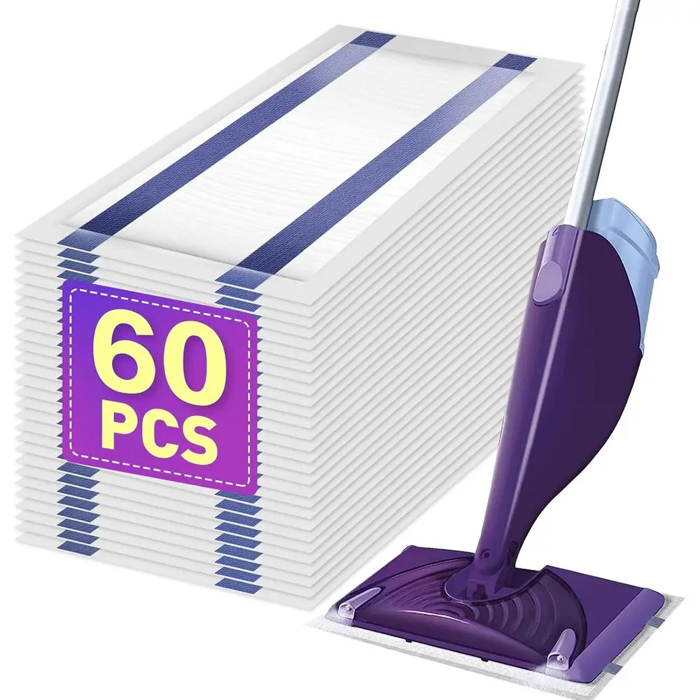 

Refillable Wet Mop Pads for Multi-Surface Cleaning, Thick & Absorbent, 60 Count