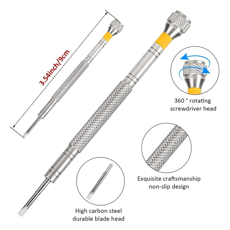 10 Stuks Professionele Horlogemaker Schroevendraaier + 1 Stuks Veerbalk Gereedschap, Horloge Schroevendraaier Voor Horloge Reparatie, Brillen Reparatie