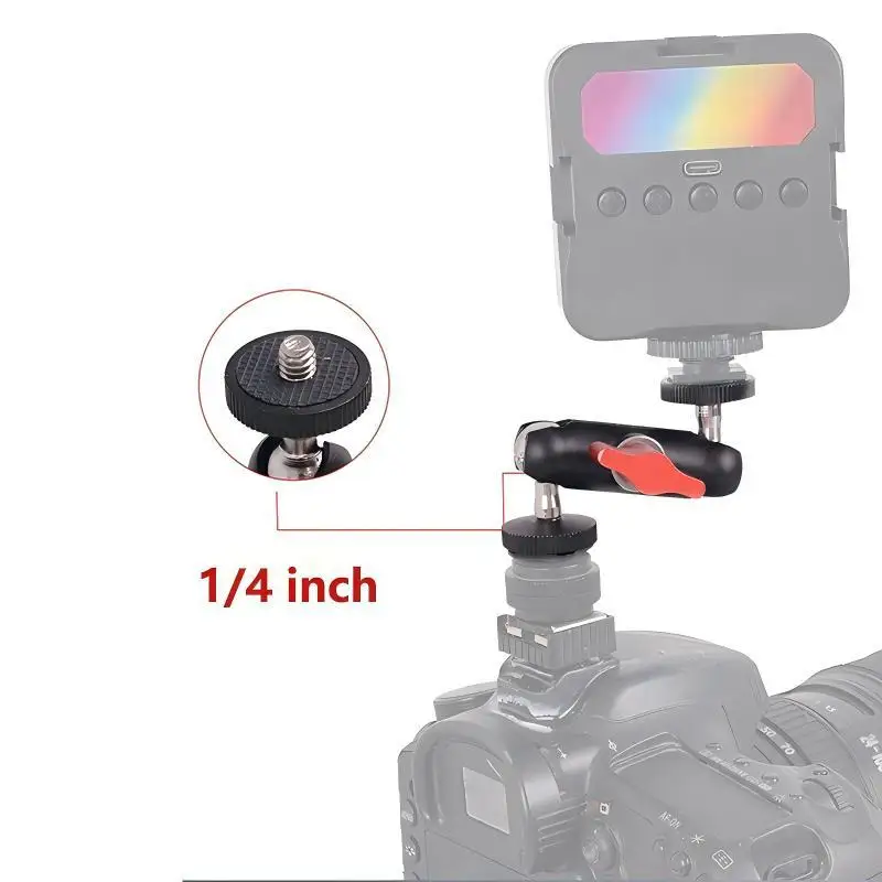 Double Ball Head Articulating Magic Arm With 1/4'' Screw Extend Mount For Monitor Camera Light Mic Photopraphy Accessories
