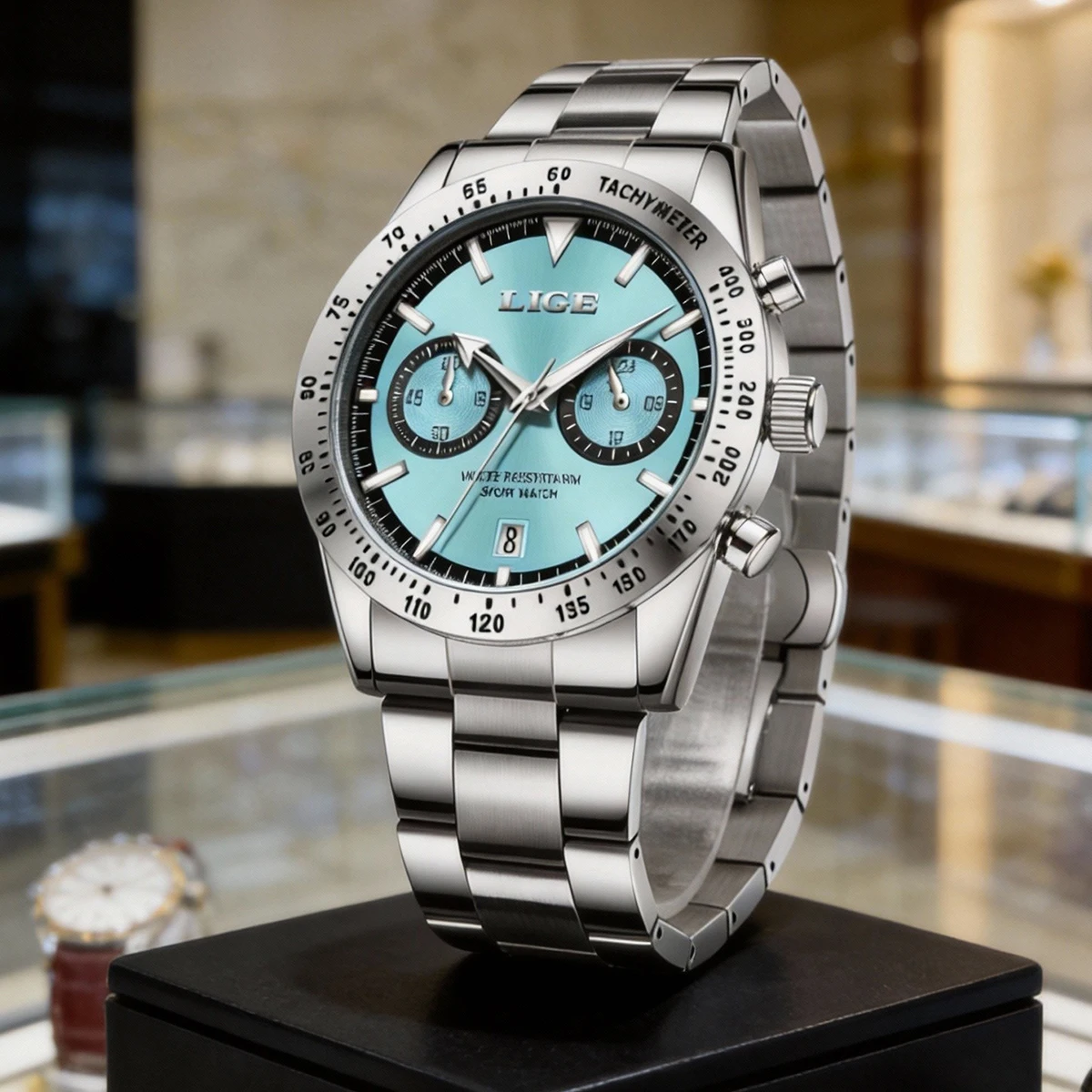 

Мужские часы LIGE, водонепроницаемые, светящиеся, из нержавеющей стали, спортивные, с хронографом, датой, кварцевые, для мужчин.