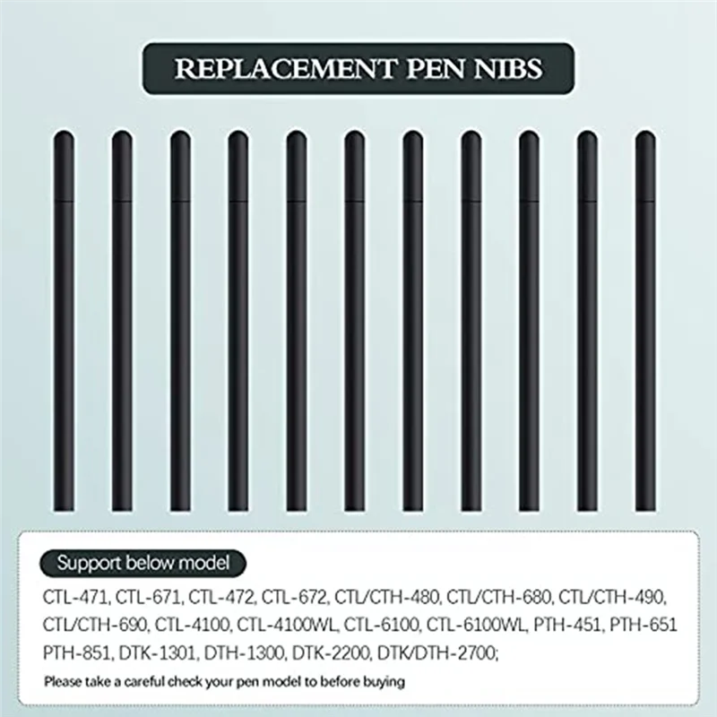 20PCS Replacement Standard Pen Nibs Black Replacement Refill Pen Nibs Compatible with Bamboo CTL471 CTL671 CTL672 CTH480