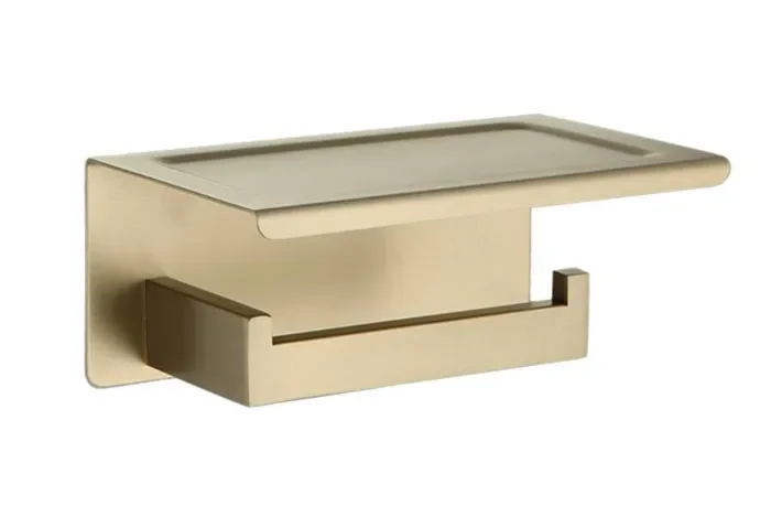 

Stainless Steel Wall Mounted black brushed gold Toilet Paper Holder Bathroom Black Paper Tissue Roller Rod Square Shape SM666