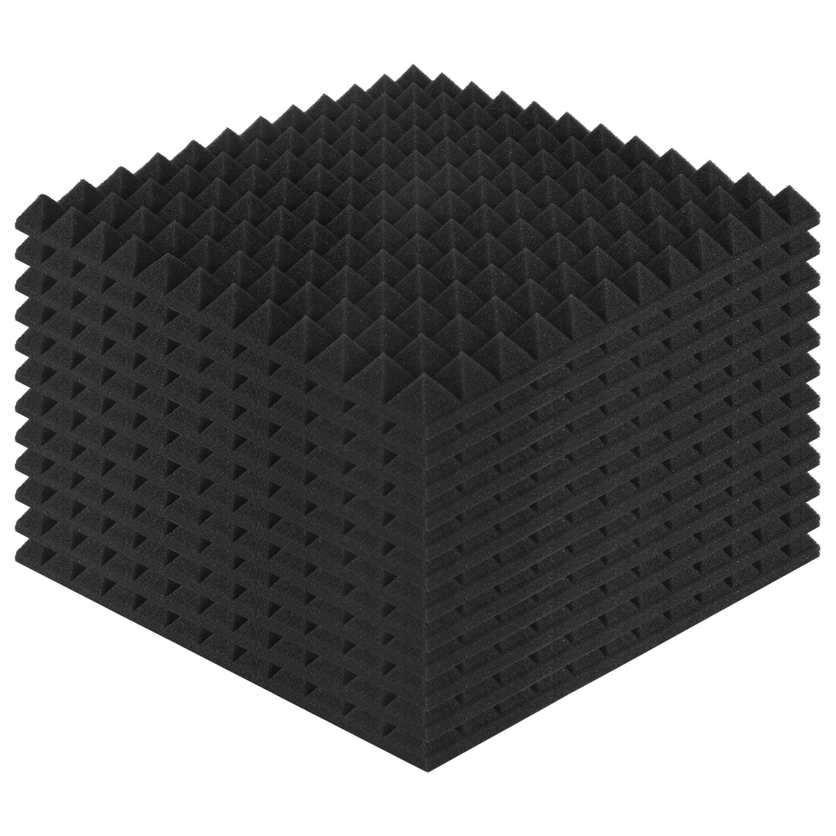 12 Pack Pyramid Shape Soundproof Foam Sound Proof Padding Treatment Panel for Echo Bass Insulation