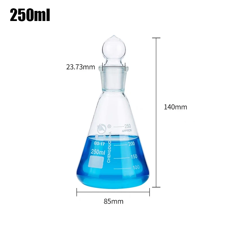 50ml/100ml/150ml/250ml Lodine Flask With Ground-in Glass Stopper Mark Lodine Volumetric Flask Triangular Flask