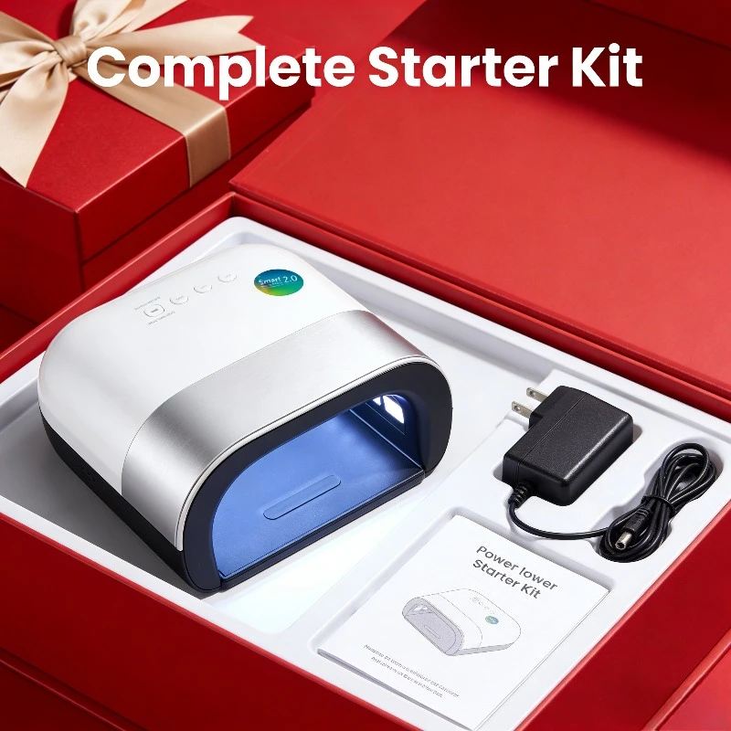 مصباح مانيكير لاسلكي LED بالأشعة فوق البنفسجية، مصباح الأشعة فوق البنفسجية لمؤقت جل الأظافر 4 الذكي ومستشعر علاج آمن للأظافر مع الإعدادات