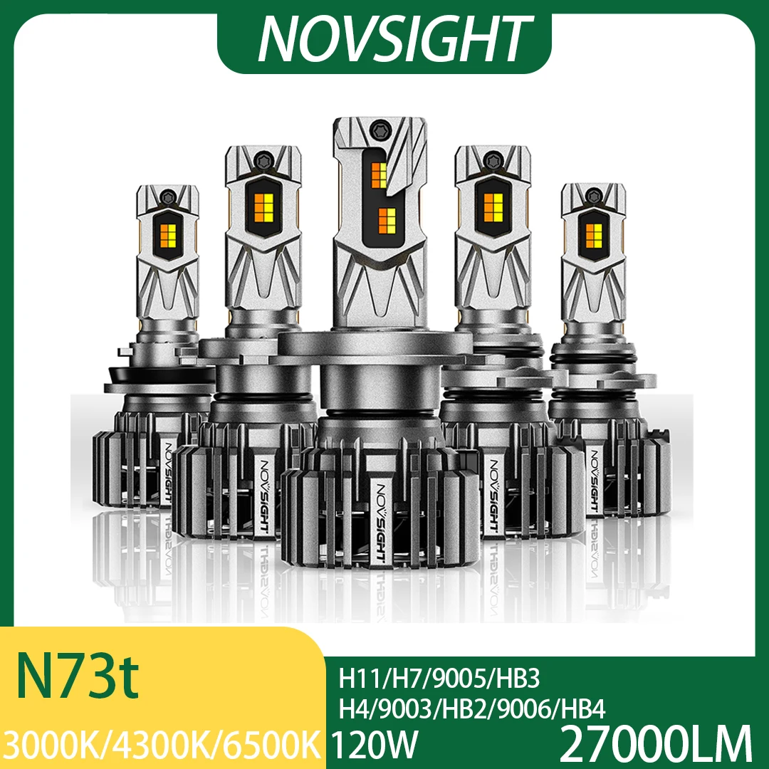 CANBUS Error Free LED Headlight Bulbs H11 H4 H7 9005 9006 120W 3 Color Temperature 3000K 4300K 6500K Super Bright Plug&Play Kit