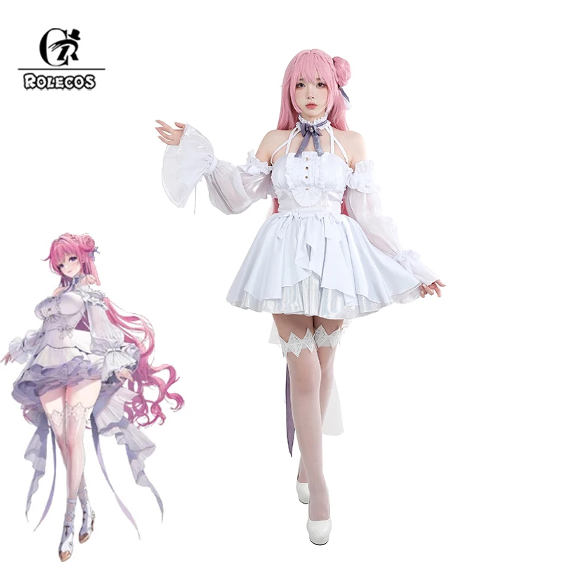 ROLECOS Dorothy Cosplay Costume Game NIKKE Goddess of Victory Dorothy White Flower Wedding Dress Women Halloween Carnival Suit