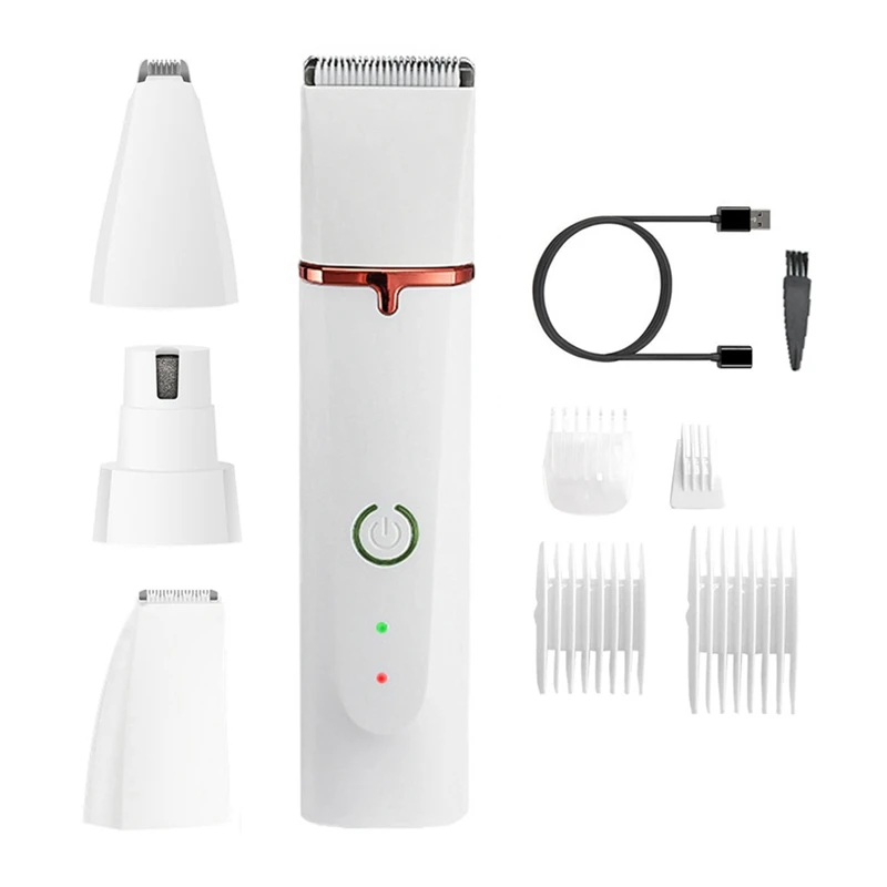 Professional Silent Cat Dog Hair Trimmer Paws Nail Grinder Animal Foot Hair Cutter Remover USB Rechargeable Pet Grooming-A51M