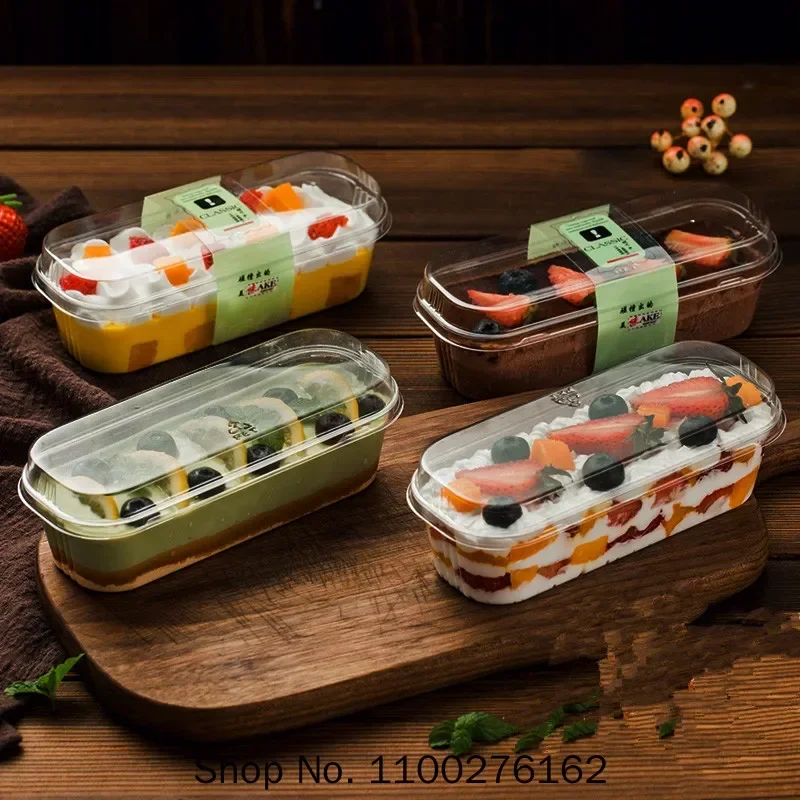 

50 шт., высококачественная квадратная прозрачная пластиковая чашка для мороженого, торта, креативная чашка для фруктового салата, десерта, упаковка на вынос, чашка с крышкой