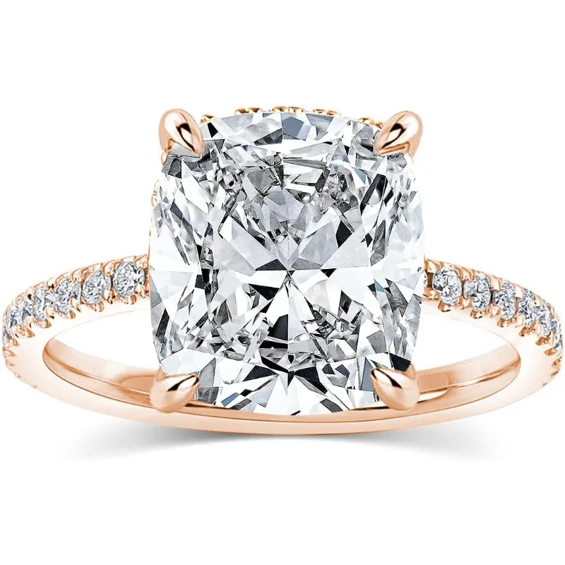 

Moissanite Rings For Women S925 Sterling Rings D Color VVS1 Plated 18K Round Diamond With GRA Engagement Wedding Woman Jewelry